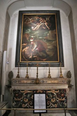 Napoli, Campania, İtalya 3 Ocak 2022: Via dei Tribunali 'deki Pio Monte della Misericordia 17. yüzyıl Kilisesi