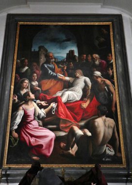 Napoli, Campania, İtalya 3 Ocak 2022: Via dei Tribunali 'deki Pio Monte della Misericordia 17. yüzyıl Kilisesi