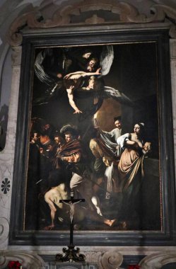 Napoli, Campania, İtalya 3 Ocak 2022: Via dei Tribunali 'deki Pio Monte della Misericordia 17. yüzyıl Kilisesi