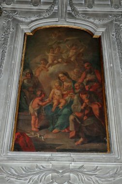 Napoli, Campania, İtalya - 27 Aralık 2022: Mascaro ailesinin ikinci sağ şapeli, veya İsa 'nın Doğuşu Şapeli, Santa Maria La Nova Kilisesi