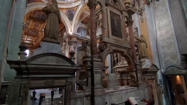Naples Campania Italy December 2022 Overview Interior 16Th Century Church — Video Stock