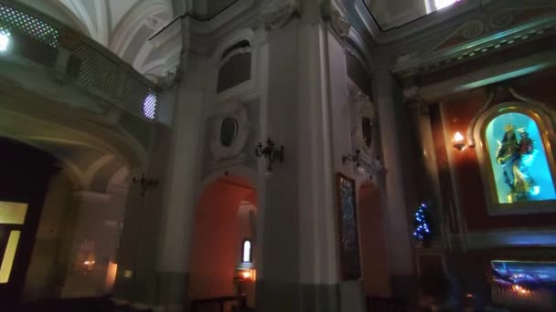 Νάπολη Καμπανία Ιταλία Δεκεμβρίου 2022 Επισκόπηση Της Εκκλησίας Του Δέκατου — Αρχείο Βίντεο