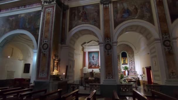 Νάπολη Καμπανία Ιταλία Δεκεμβρίου 2022 Πανοραμική Φωτογραφία Της Εκκλησίας Του — Αρχείο Βίντεο