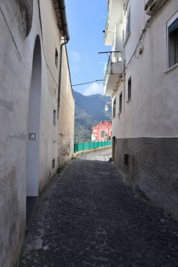 Raito, Campania, İtalya 2 Ocak 2023: Tarihi merkez sokakları