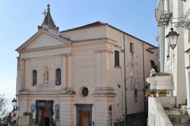 Raito, Campania, İtalya 2 Ocak 2023: 16. yüzyıl Santa Maria delle Grazie Kilisesi