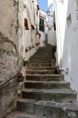 Raito, Campania, İtalya 2 Ocak 2023: Tarihi merkez sokakları