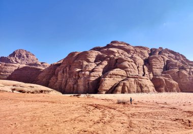 Petra, Jordan - January 6, 2023: Glimpse of Wadi Rum desert