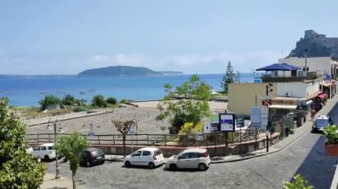 Ischia, Campania, Italy - May 12, 2022: Ischia Ponte village from the hotel balcony