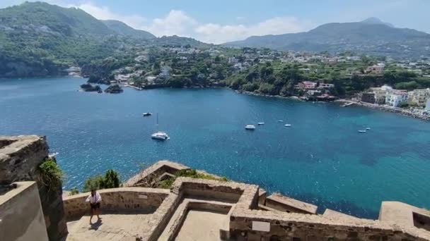 Ischia Campania Italia Mayo 2022 Vista General Desde Las Ruinas — Vídeos de Stock