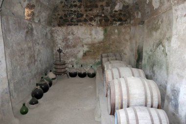 Ischia, Campania, Italy  May 12, 2022: Cellar for storing wine at the Aragonese Castle