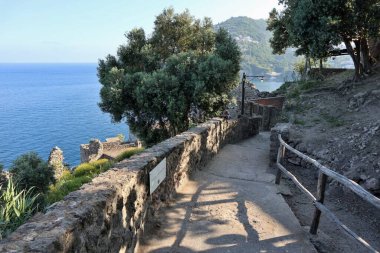 Ischia, Campania, Italy  May 12, 2022: Stairways in the Aragonese Castle village