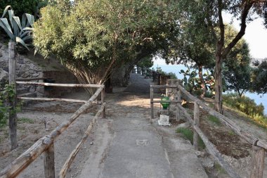 Ischia, Campania, Italy  May 12, 2022: Stairways in the Aragonese Castle village