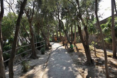 Ischia, Campania, Italy  May 12, 2022:  Viale dei Palmenti at the Aragonese Castle