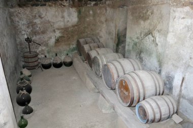 Ischia, Campania, Italy  May 12, 2022: Cellar for storing wine at the Aragonese Castle