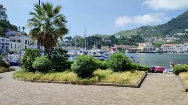 Ischia, Campania, Italy  May 13, 2022: Overview of Marina di Portosalvo from via Porto
