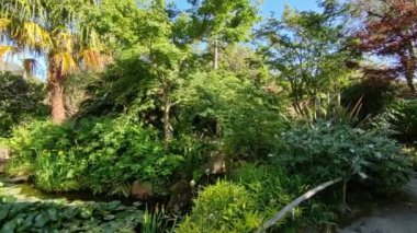 Forio, Campania, Italy  May 14, 2022: Overview of the eastern garden of Giardini La Mortella