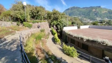 Forio, Campania, Italy  May 14, 2022: Overview of the Greek Theater in the La Mortella Gardens