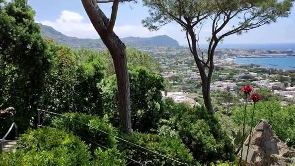 Forio Campania Talya Mayıs 2022 Giardini Mortella Dan Forio Körfezi — Stok video