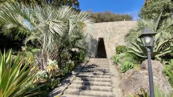 Forio Campania Italy May 2022 Overview Staircase Temple Sun Mortella — 비디오