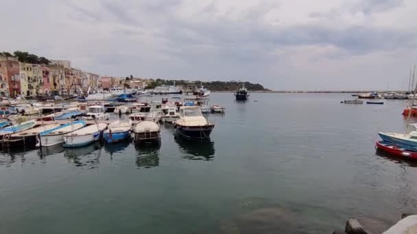 Procida Campania Italy October 2021 Overview Marina Grande Port Pier — Stock videók
