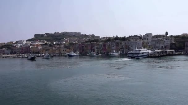 Procida Kampanien Italien September 2021 Überblick Über Den Hafen Marina — Stockvideo
