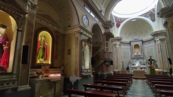 Procida Kampania Włochy Września 2021 Wnętrze Xviii Wiecznego Kościoła San — Wideo stockowe