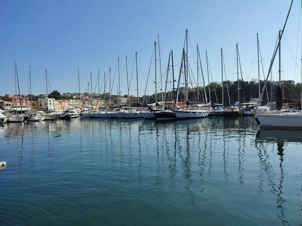 stock image Procida, Campania, Italy  October 1, 2021: Port of Marina di Chiaiolella at Vivara Island