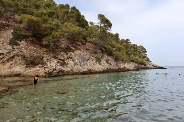 Tremiti Adaları Puglia Talya Temmuz 2021 Kıyıdan Küçük Cala Matano — Stok fotoğraf