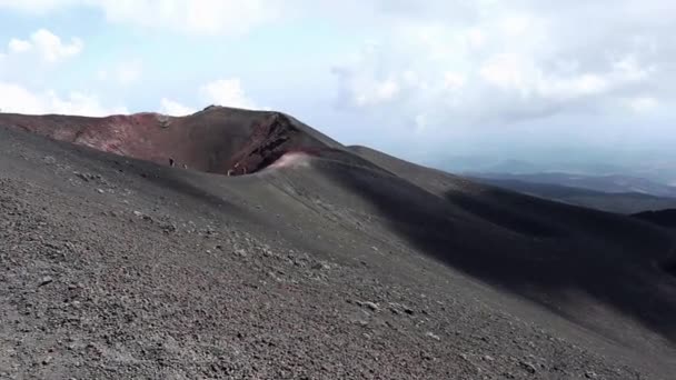 Катания Сицилия Италия Августа 2020 Года Обзор Края Barbagallo Craters — стоковое видео