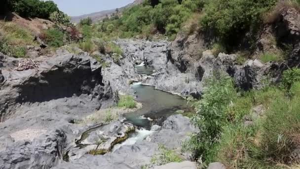 Motta Camastra Sicilya Talya Ağustos 2020 Botanik Jeoloji Parkının Tepesinden — Stok video