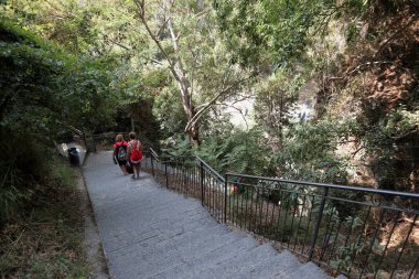 Motta Camastra, Sicilya, İtalya - 30 Ağustos 2020: Alcantara Gorges Nehri Parkı