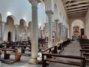 Ravello Campania, İtalya 22 Eylül 2021: Santa Maria Assunta Katedrali 'nin İçi