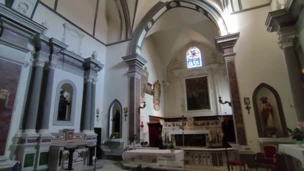 Ravello Campania Italië September 2021 Interieur Overzicht Van Kerk Van — Stockvideo