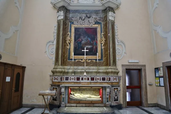 Benevento Kampania Włochy Marca 2023 Wnętrze Xviii Wiecznego Kościoła Santa — Zdjęcie stockowe