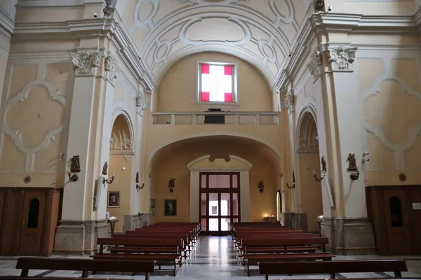 Benevento Kampania Włochy Marca 2023 Wnętrze Xviii Wiecznego Kościoła Santa — Zdjęcie stockowe