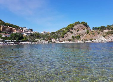 Taormina, Sicilya, İtalya - 29 Ağustos 2020: Isola Bella Doğa Koruma Alanı
