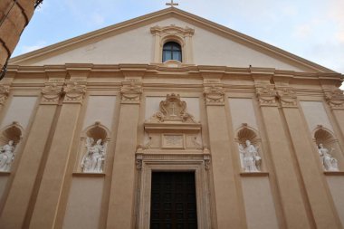 Tropea, Calabria, İtalya 12 Haziran 2021: 17. yüzyıl Barok tarzında Ges del Convento dei Padri Redemptoristi Kilisesi, Largo Padre di Netta