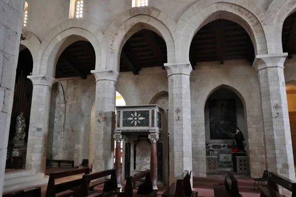 2021年6月12日 イタリア カラブリア トロイヤー ラルゴ デュオモのマリア サンティシュ ルーマニア12世紀大聖堂の内装 — ストック写真