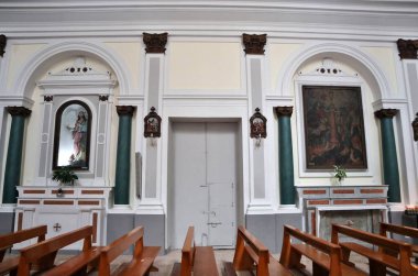 Tropea, Calabria, İtalya 12 Haziran 2021: 19. yüzyıl Chiesa di San Michele veya Chiesa del Purgatorio, Largo San Michele 'de