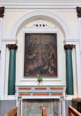 Tropea, Calabria, İtalya 12 Haziran 2021: 19. yüzyıl Chiesa di San Michele veya Chiesa del Purgatorio, Largo San Michele 'de