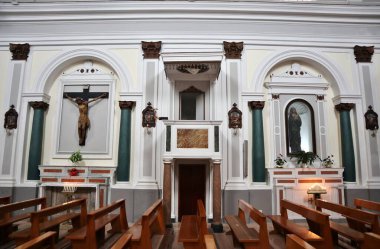 Tropea, Calabria, İtalya 12 Haziran 2021: 19. yüzyıl Chiesa di San Michele veya Chiesa del Purgatorio, Largo San Michele 'de