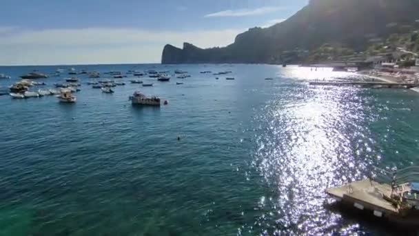 Marina Del Cantone Września 2023 Panorama Wybrzeża Ścieżki Łączącej Plażę — Wideo stockowe