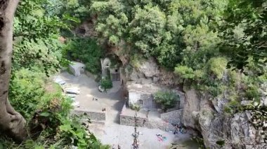 Sahip Lubrense, Campania, İtalya - 5 Eylül 2023: Erişim yolundan Crapolla Fjord 'un Genel Görünümü