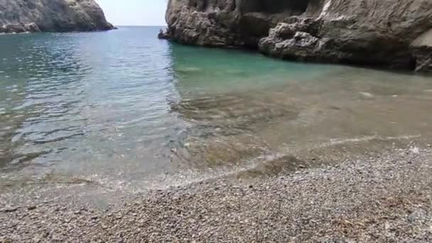 Massa Lubrense Kampania Włochy Września 2023 Przegląd Fiordu Crapolla Plaży — Wideo stockowe