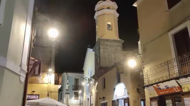Maratea Basilicata Itálie Září 2023 Noční Pohled Vesnici Mezi Uličkami — Stock video