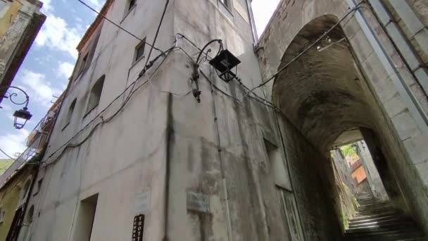 Maratea Basilicata Talya Eylül 2023 Köyün Tarihi Merkezin Sokakları Arasındaki — Stok video