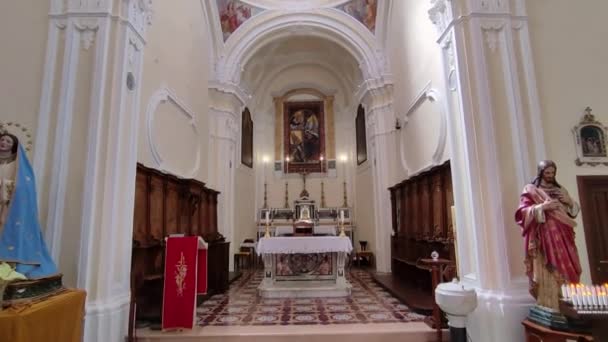 イタリアのマラテ バジリカタ 2023年9月22日 ヴィア ユニット イタリアのアンヌジアタの18世紀の教会の内部 — ストック動画