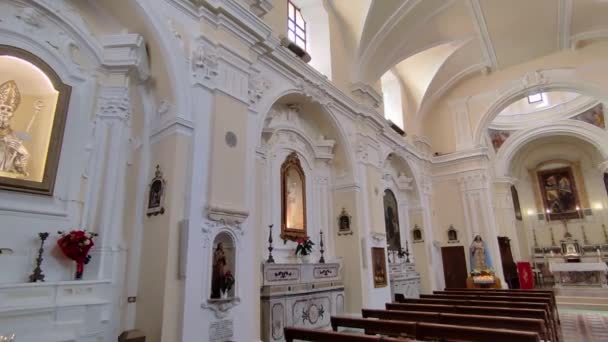 Maratea Basilicata Olaszország 2023 Szeptember Annunziata Tizennyolcadik Századi Templomának Belseje — Stock videók