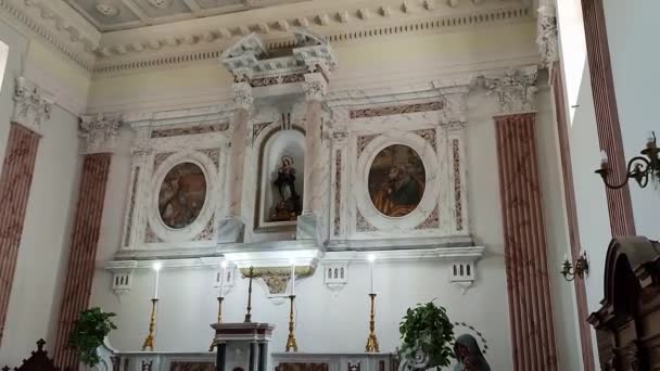 Maratea Basilicata Italië September 2023 Interieur Van Negentiende Eeuwse Kerk — Stockvideo