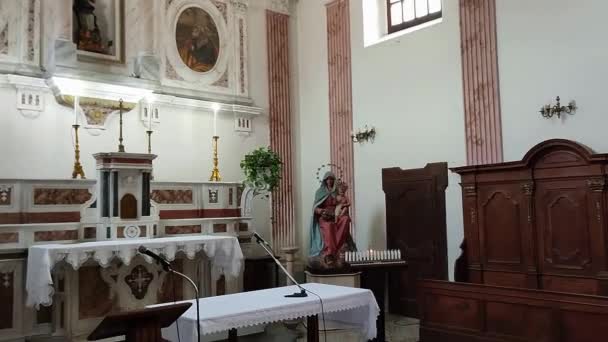 Maratea Basilicata Italia Settembre 2023 Interno Della Chiesa Ottocentesca Dell — Video Stock